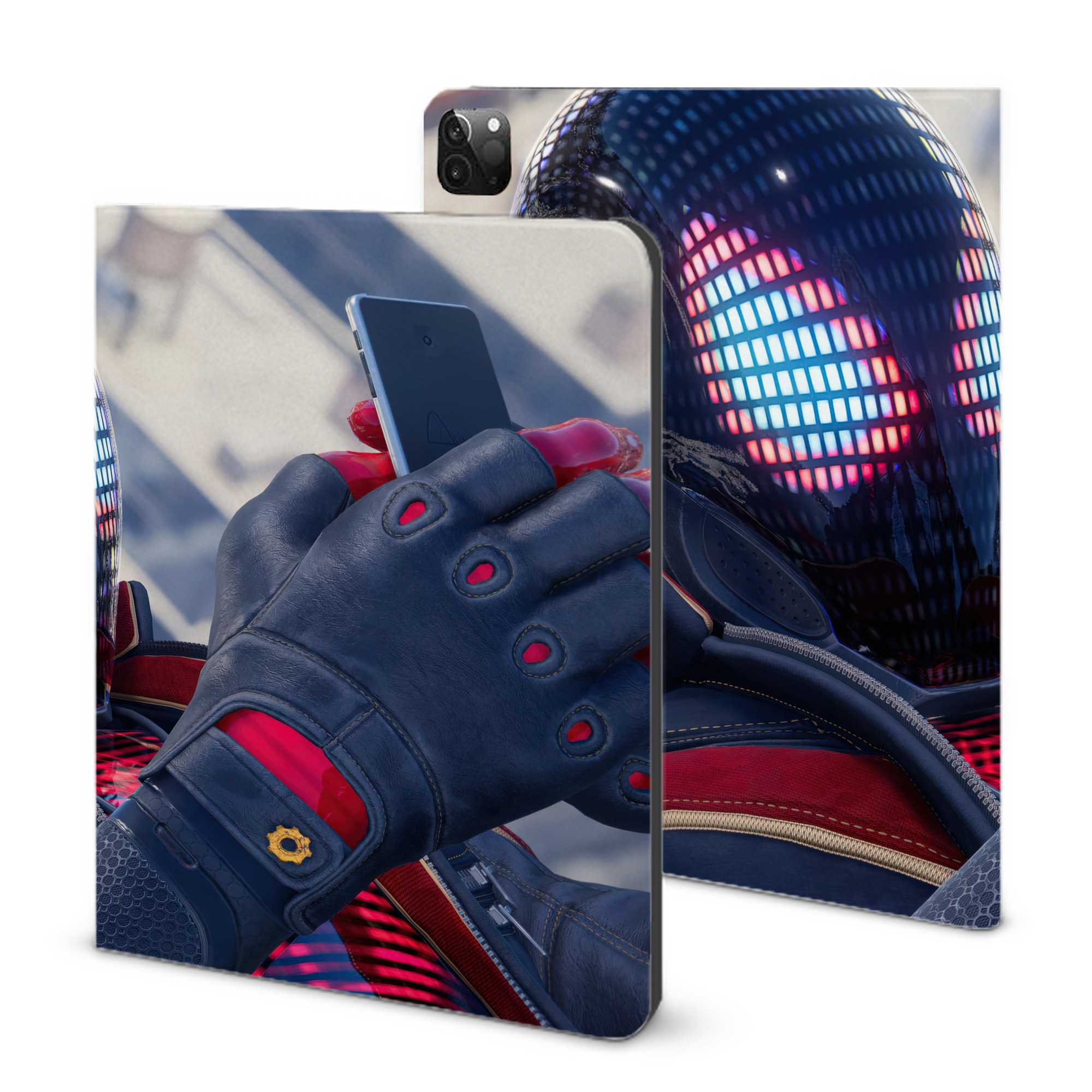 （画像用） Spider Man スパイダーマン IPadケース ペンホルダー付き ブックスタイルデザイン